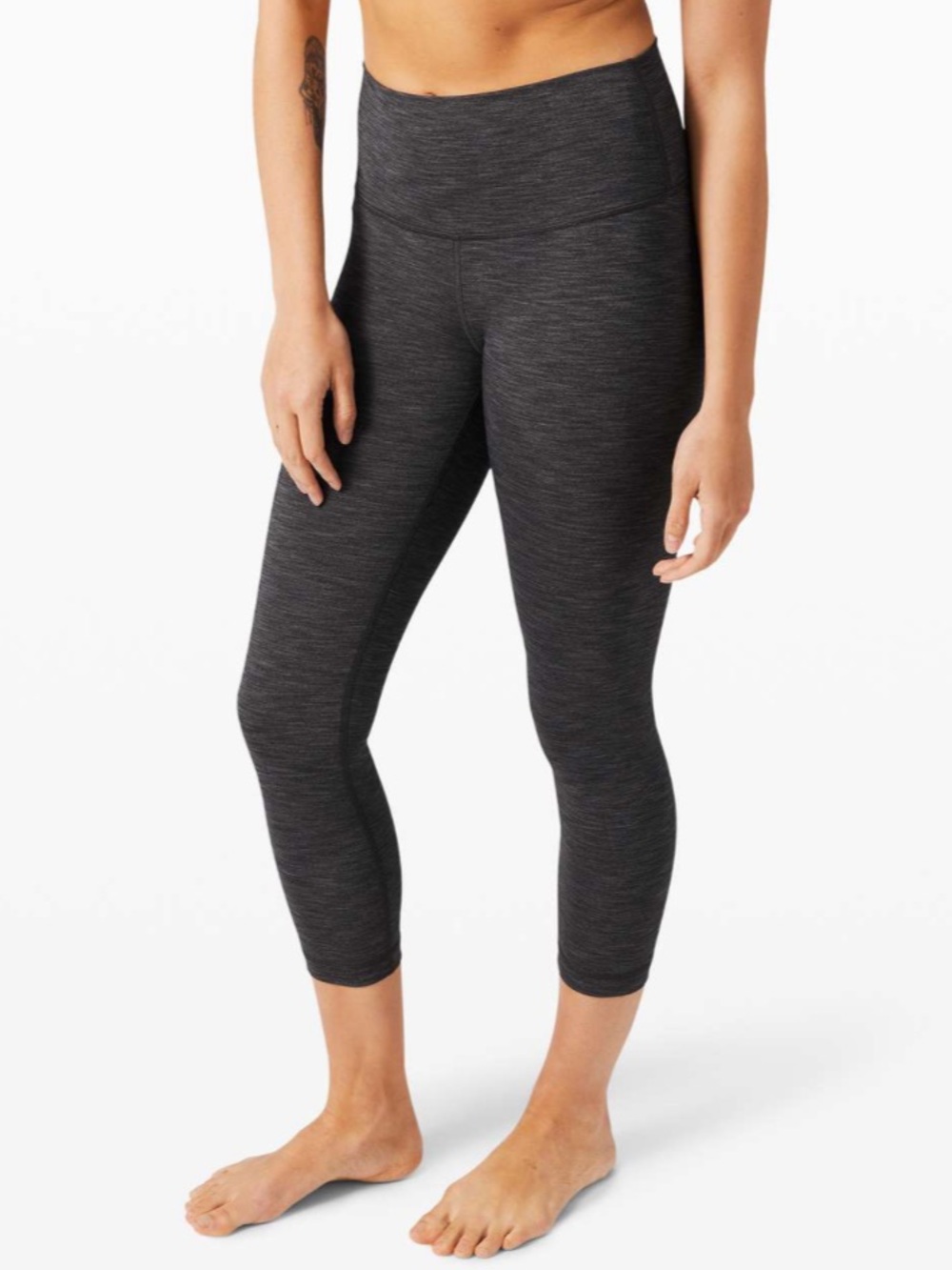 Lululemon Wunder Under Crop High-Rise Full-On Luxtreme 23” Heathered Black 12